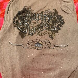 Harley-Davidson Brown Embellished Tee